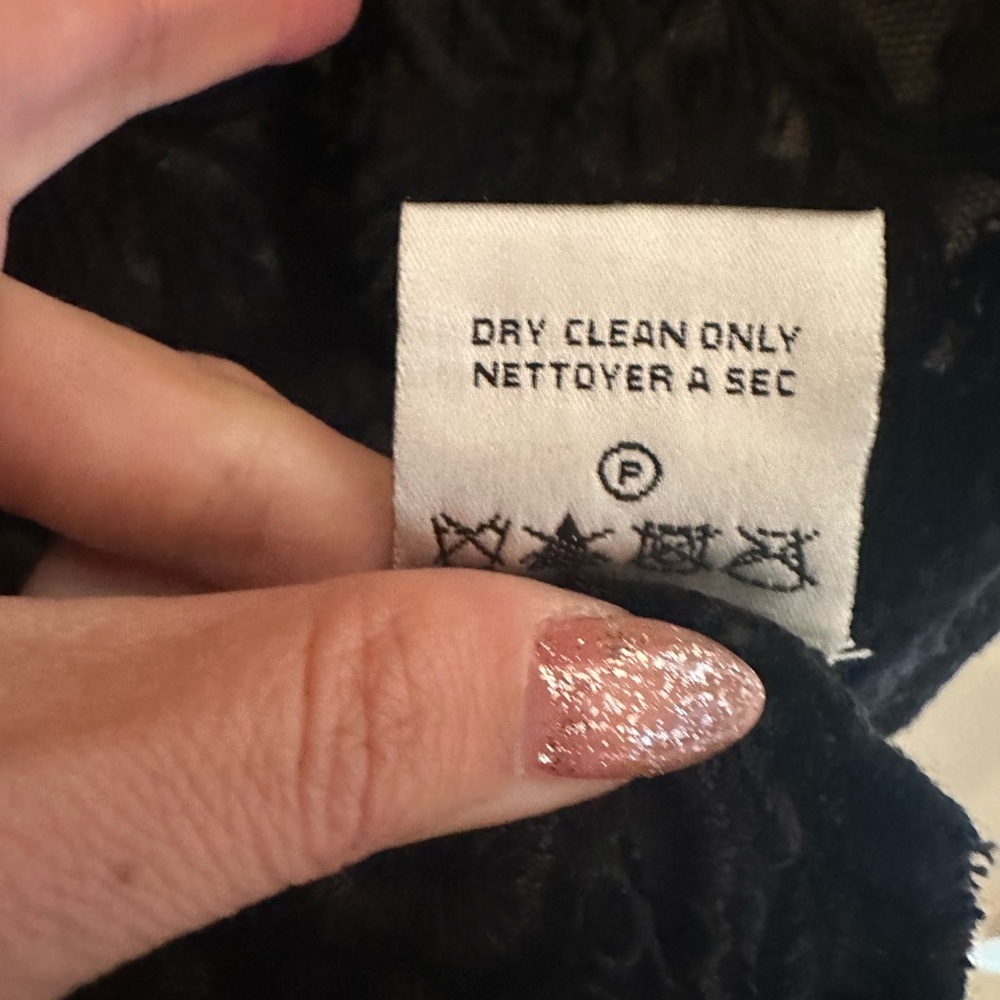 Yoana Baraschi Black Lace Overlay Dress Size 4 - Picture 6 of 8